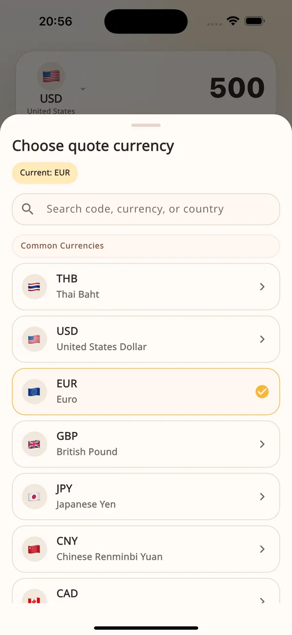 GeeBaht currency picker